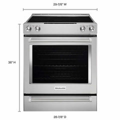 KitchenAid 5.8CuFt Slide-In ELECTRIC Convection Range with Baking Drawer, AquaLift Self Clean in Stainless Steel