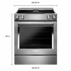 KitchenAid 6.4CuFt ELECTRIC Downdraft Slide-In Range in Stainless Steel