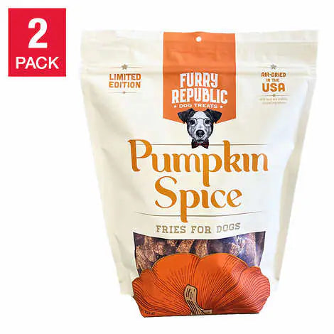 Furry Republic Pumpkin Spice Fries for Dogs, 32 oz, 2-pack