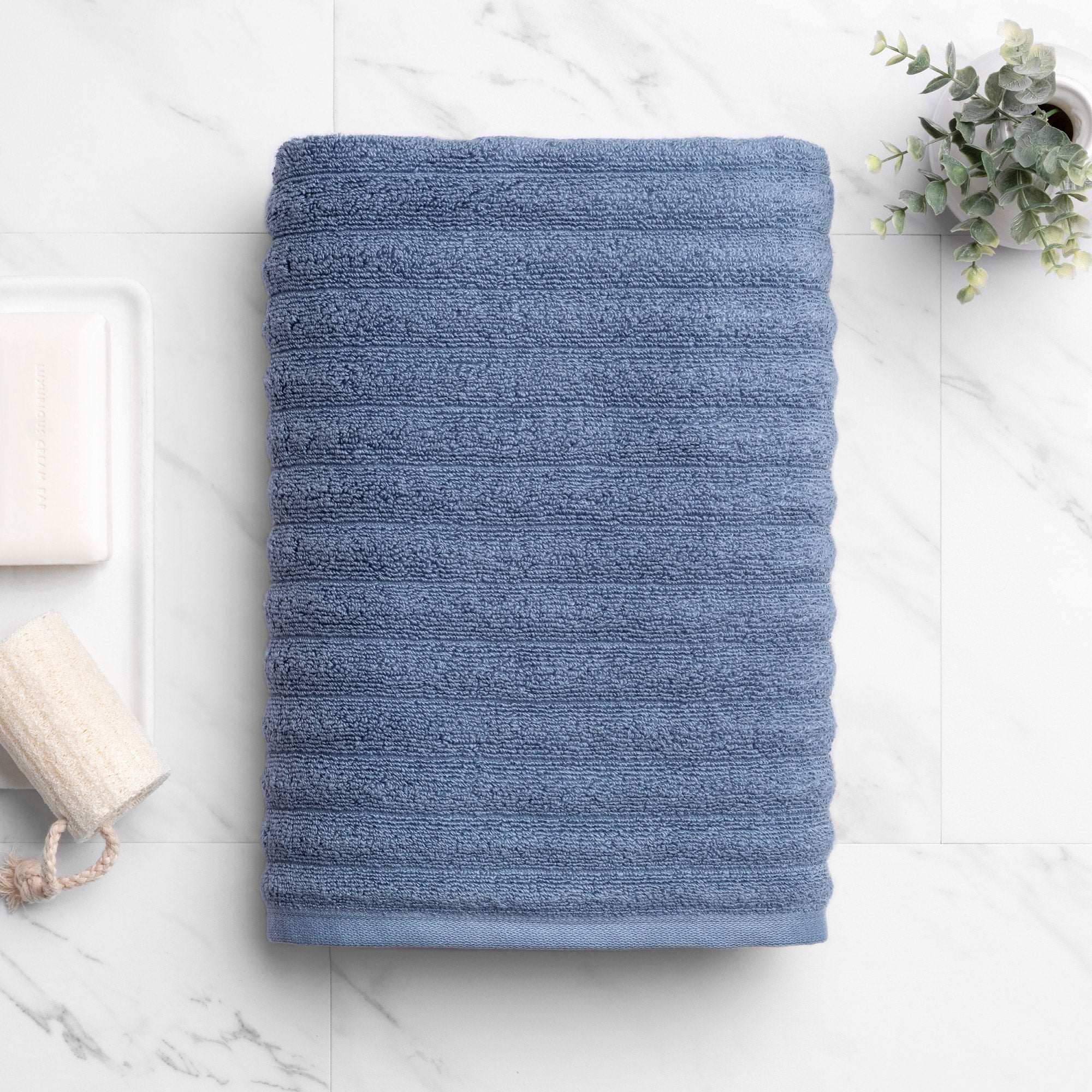 Welhome 100% Cotton Bumpy Textured Bath Towel 2-Piece Set