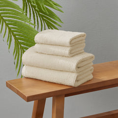 Threadable 4-Piece Textured Hand Towel and Washcloth Set