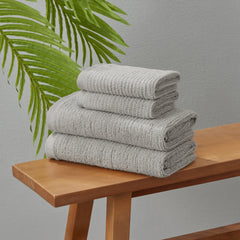 Threadable 4-Piece Textured Hand Towel and Washcloth Set