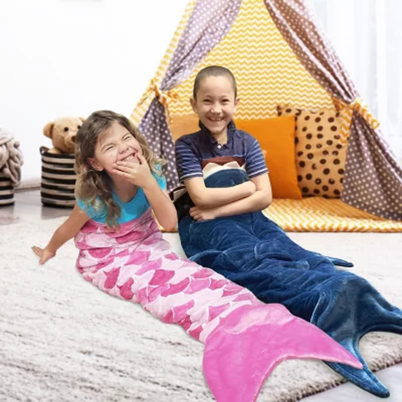 Kids' 5-Lb. Shark Fishtail Weighted Blanket (Gray or Navy)