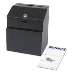 Safco Steel Suggestion/Key Drop Box with Locking Top, Black