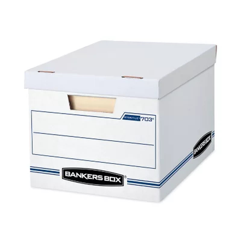 Bankers Box Stor/File Storage Box with Lift-Off Lid, White, Letter/Legal (6-Pack)