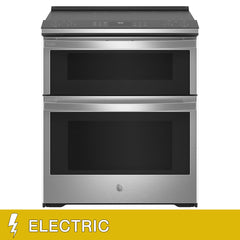 GE Profile 30 Inch. 6.6 cu. ft. ELECTRIC Smart Slide-In Convection Double Oven in Fingerprint Resistant Stainless Steel Image
