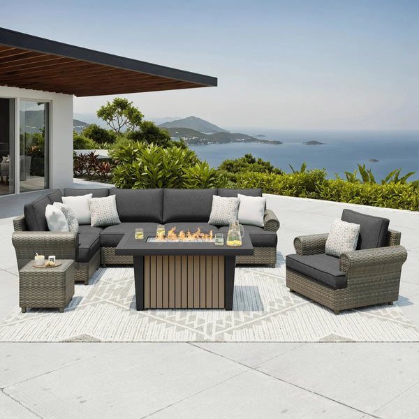 Sirio Regency 8-piece Fire Outdoor Seating Set