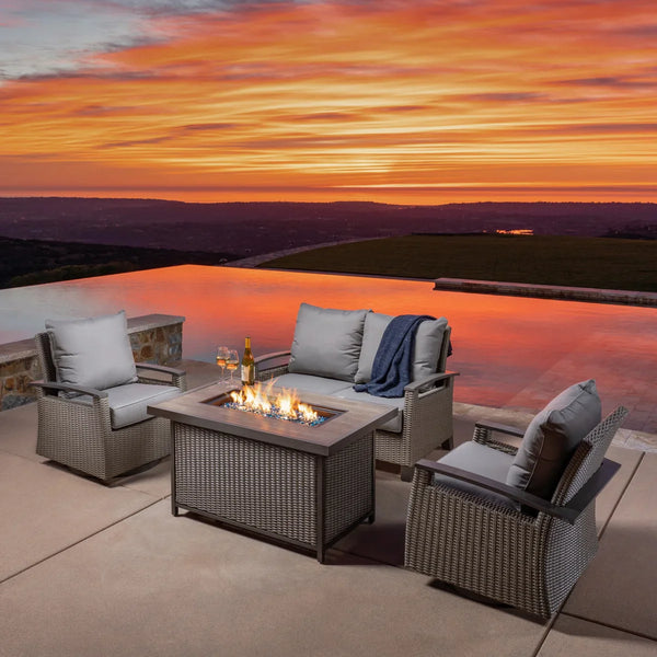 Grand Leisure Las Palmas 4-piece Fire Outdoor Seating Set