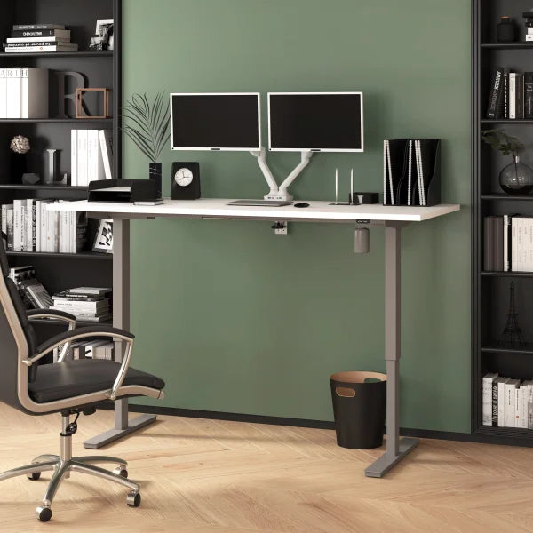 Bestar Upstand 30" x 72" Adjustable Height Desk and Monitor Arms
