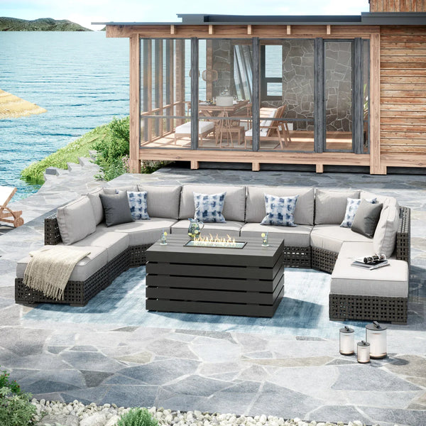 Sirio Oceanside 9-piece Fire Outdoor Seating Set