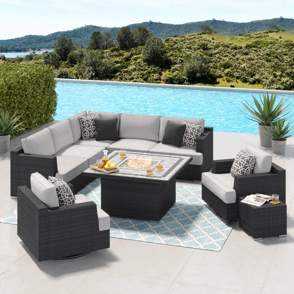 Sirio Niko 9-piece Fire Outdoor Seating Set
