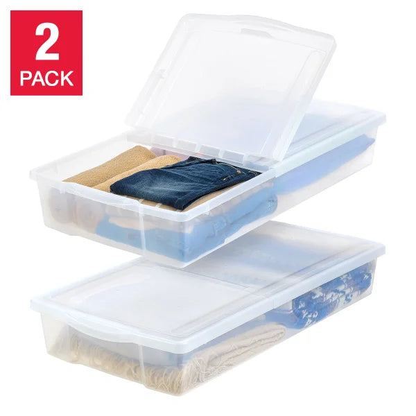 IRIS 58QT Underbed Storage Bin, 2-pack