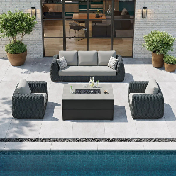 Stratford 4-piece Fire Outdoor Seating Set