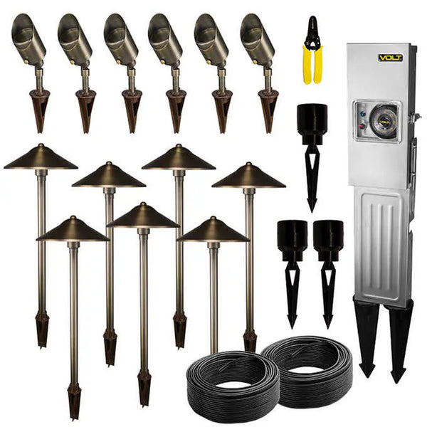 VOLT Low Voltage LED Outdoor 13-Light Kit with 150W Transformer
