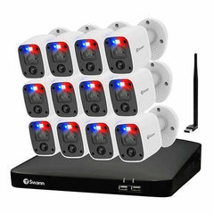 Swann Enforcer 16-channel, 12-camera Indoor/Outdoor Wired 4K Ultra HD 4TB DVR Security System and Wi-Fi Extender