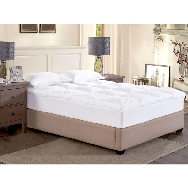 White Goose Down & Feather Dual Chamber Mattress Topper