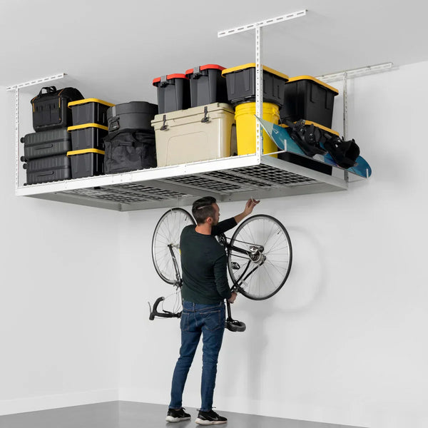 SafeRacks 4 ft. x 8 ft. Overhead Garage Storage Rack and Accessories Kit