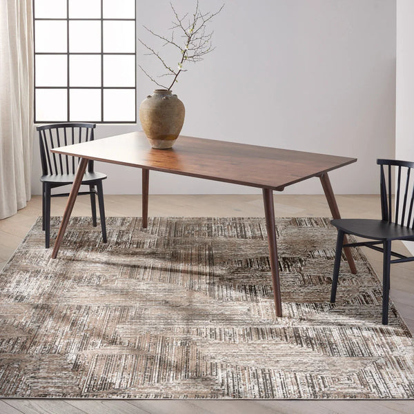 Calvin Klein Luminosity Black Ivory Area Rug, 6' 6" x 9' 2"