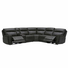 Lauretta 6-piece Leather Power Reclining Sectional with Power Headrests