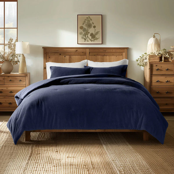 Evergrace Mini Waffle Plush Comforter 3-piece Set
