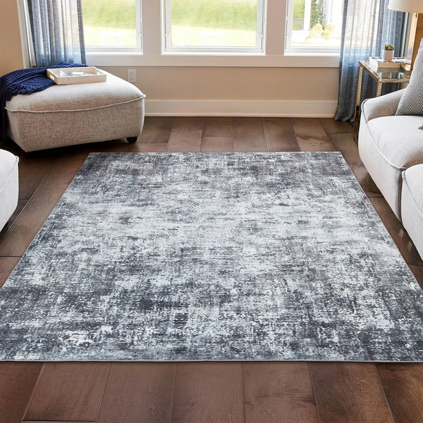 Wyatt & Ash Washable Washable Indoor Area Rug, Jayden Gray 7'10" x 10"
