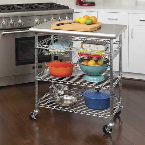 Seville Classics Stainless Steel Kitchen Cart