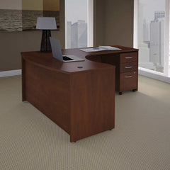 Business Office Pro Right Handed L-Shaped Desk with 3-Drawer Mobile Pedestal