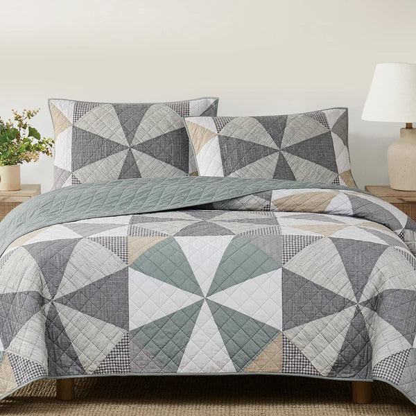 Origami Pieced Prairie Patchwork 3-piece Quilt Set