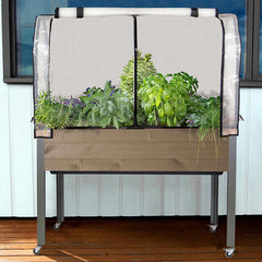 Self-Watering Elevated Spruce Planter with Greenhouse & Bug Cover