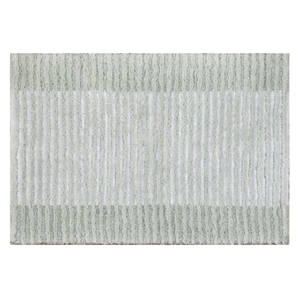 Textured Stripe Microfiber Bath Rug
