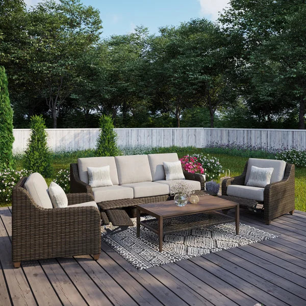Thomasville Barston 4-piece Outdoor Patio Seating with Kick-out Foot Rests