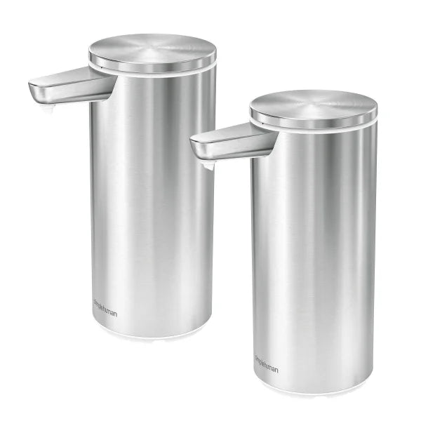 simplehuman 9oz Rechargeable Sensor Soap Dispenser, 2-pack
