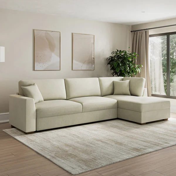 Thomasville Camlin Convertible Sleeper Sectional with Chaise, Beige