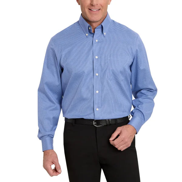 Kirkland Signature Men’s Traditional Fit Dress Shirt, Navy Houndstooth