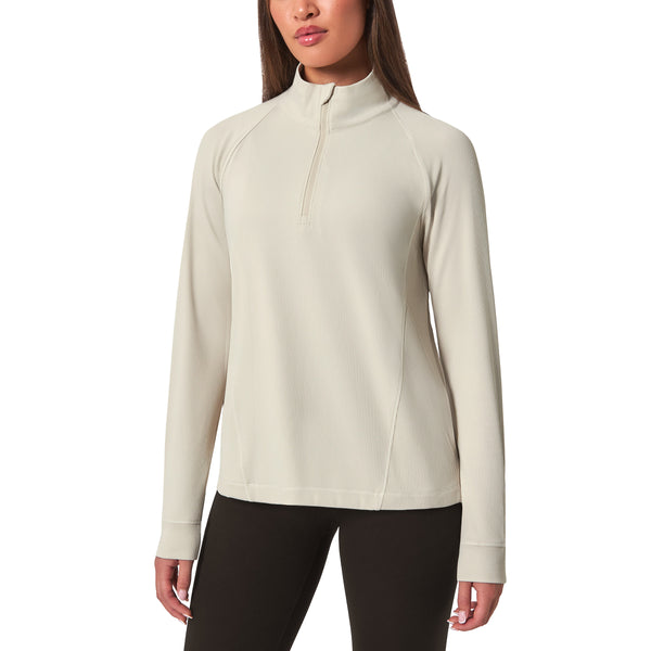 Mondetta Women's Ribbed Quarter-Zip Top
