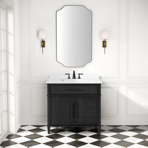 Loxley Rowe Atlas Vanity with Quartz Top in Black Matte Oak