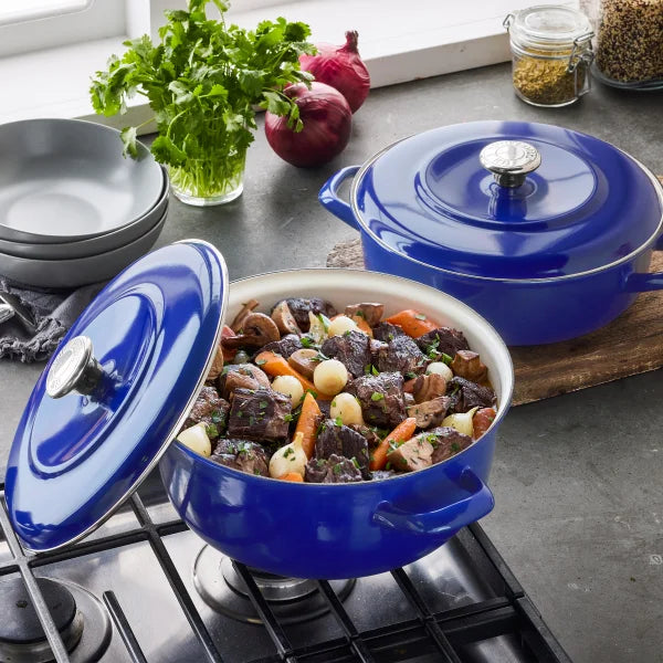 Merten & Storck 5.5-Quart Dutch Oven with Lid, 3.7-Quart Braiser with Lid, 2-pack