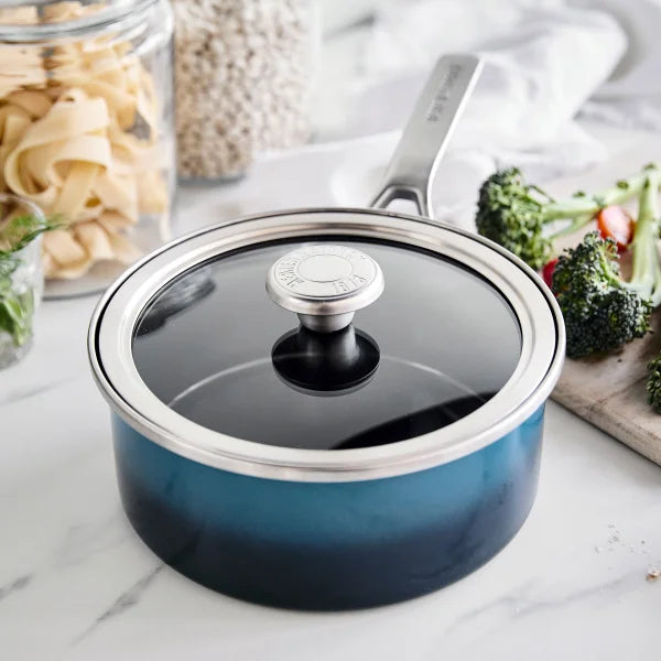 Merten & Storck Steel Core Enameled 2.5QT Saucepan with Lid