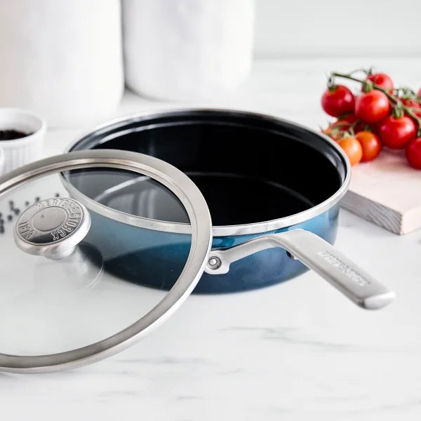 Merten & Storck Steel Core Enameled 1.9QT Sauté Pan with Lid