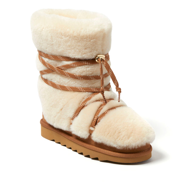Fireside by Dearfoams Women's Kalamunda Genuine Shearling Bootie
