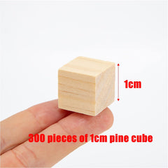 Wood Blocks for Crafts, Unfinished Wood Cubes, 1cm Natural Wooden Blocks, Pack of 300 Wood Square Blocks, Wooden Cubes for Arts
