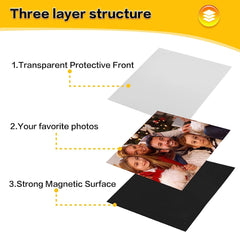 Magnetic Picture Frames 15 Packs-Fridge Magnetic Photo Frames-Holds 4 x 6 Inches Photos,Black