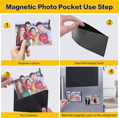 Magnetic Picture Frames 100 Packs-Fridge Magnetic Photo Frames-Holds 4 x 6 Inches Photos,Black