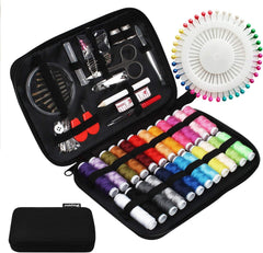Sewing Kit with Case, 130 pcs Sewing Supplies for Home Travel and Emergency, Kids Machine, Contains 24 Spools of Thread of 100m, Mending and Sewing Needles, Scissors, Thimble, Tape Measure etc