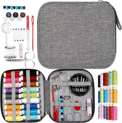 Sewing Kit with Case Portable Sewing Supplies for Home Traveler, Adults, Beginner, Emergency, Kids Contains Thread, Scissors, Needles, Measure Tape