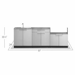 NewAge Products Classic Stainless Steel 4-piece Outdoor Kitchen