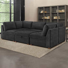 Thomasville Tisdale Fabric Sectional with Storage Ottoman