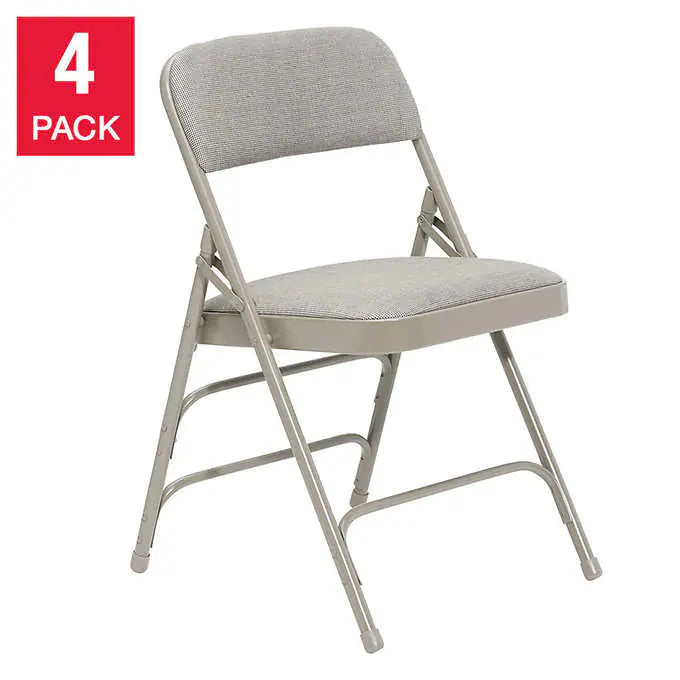 National Public Seating Upholstered Folding Chairs, 4-pack