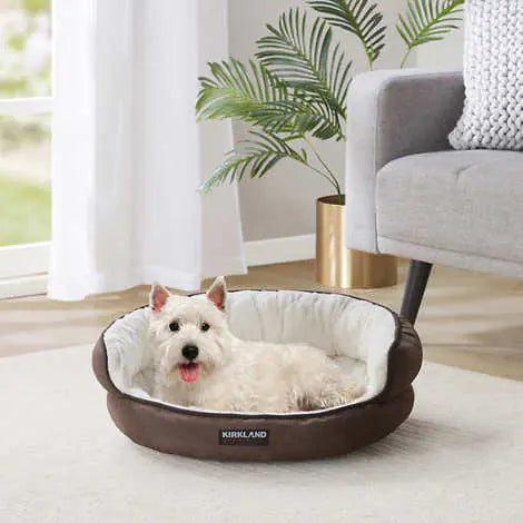 Kirkland Signature Bolster Cuddler Pet Bed, Brown