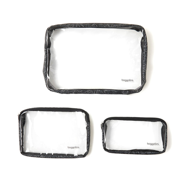 Clear Travel Pouches 3 Piece Set Cosmetic Toiletry Bags